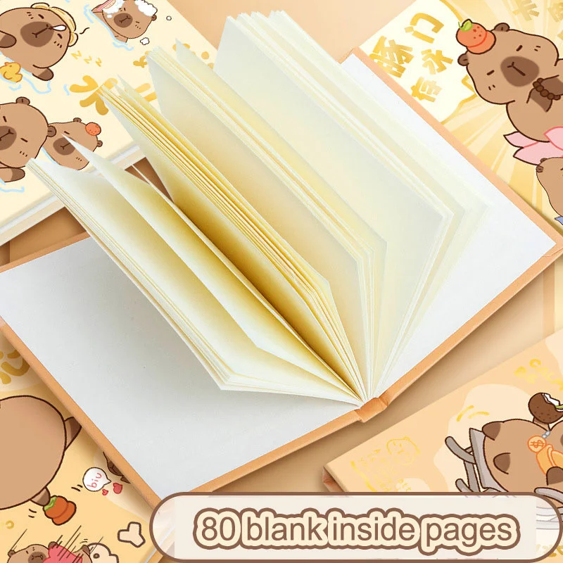 A7 Pocket Book On-the-go Portable High Value Mini Small Book Capybara Hardcover Handbook Student Notepad Mini Notebook