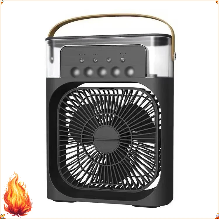 3 In 1 Mini Air Cooler Portable Cooling Fan With LED Night Light Humidifier Desktop Refreshing Appliance For Home Office Bedroom