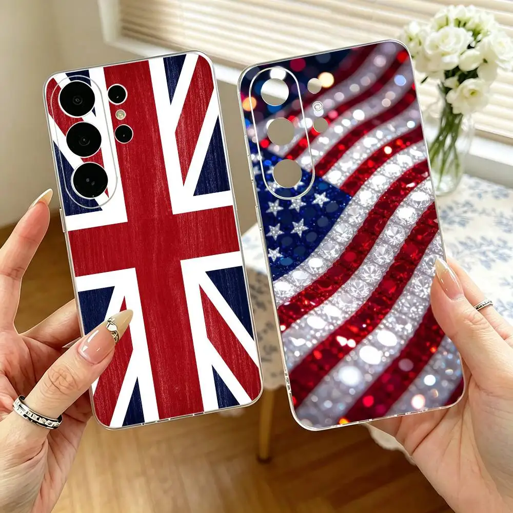 British National Flag   Phone Case For Samsung S25,S24,S21,S22,S23,S30,Ultra,S20,Plus,Fe,Note,10,9,5G Transparent Cover