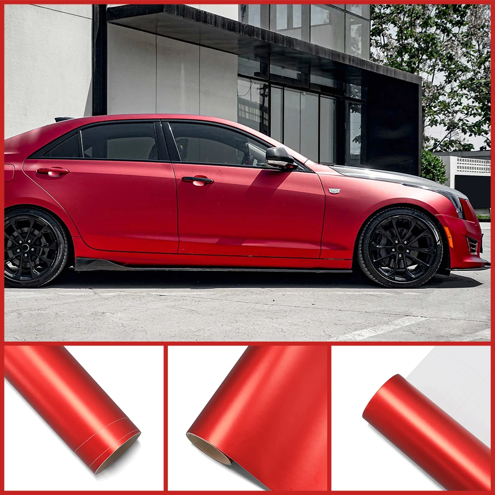 

Matte Ice Film Red Car Whole Body Wrap Vinyl Film PVC Auto Decal Protective Paper Backing Cover DIY Sticker Tuning Accessories