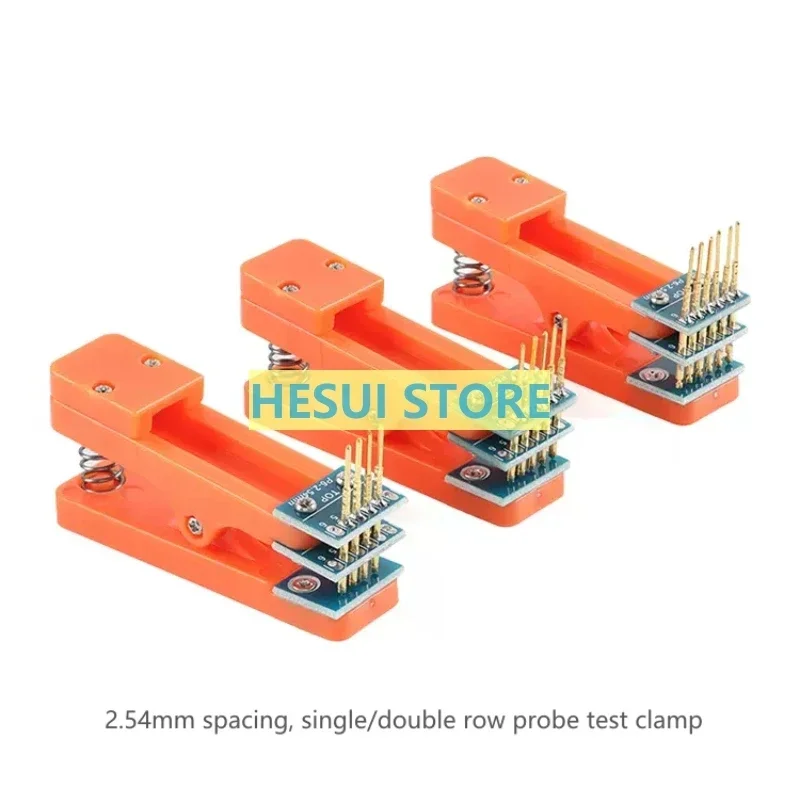 2.54mm spacing single/double row 4/5/6 pin test clamp program burning clamp PCB programmer