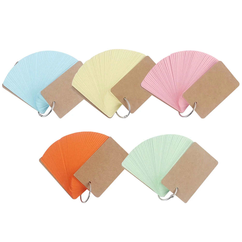 5 قطعة البطاقات التعليمية الفارغة المحمولة المفكرة خفيفة الوزن ثقب لكمات مؤشر بطاقات مذكرة بطاقات السفر المفردات مكتب