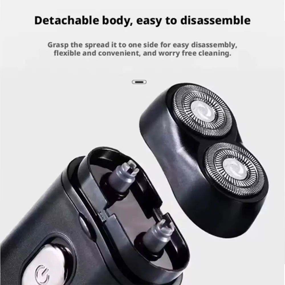 ボディ顔脱毛トリマーかみそり男性のダブルフローティングヘッド電気シェーバー充電式ドライウェットひげシェービングマシン