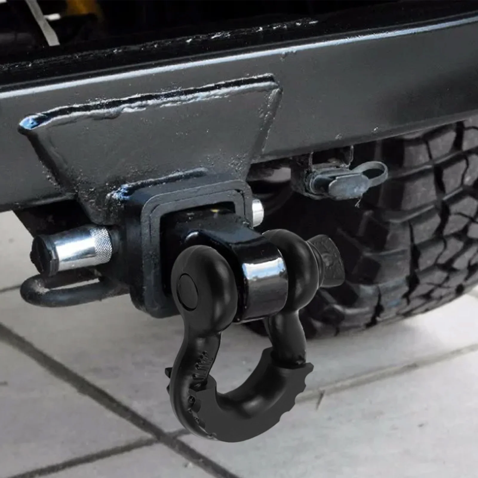 Grillete de recuperación todoterreno, grillete de anillo 3/4 D, correa de remolque de resistencia a la rotura de 41887 libras, arco grande