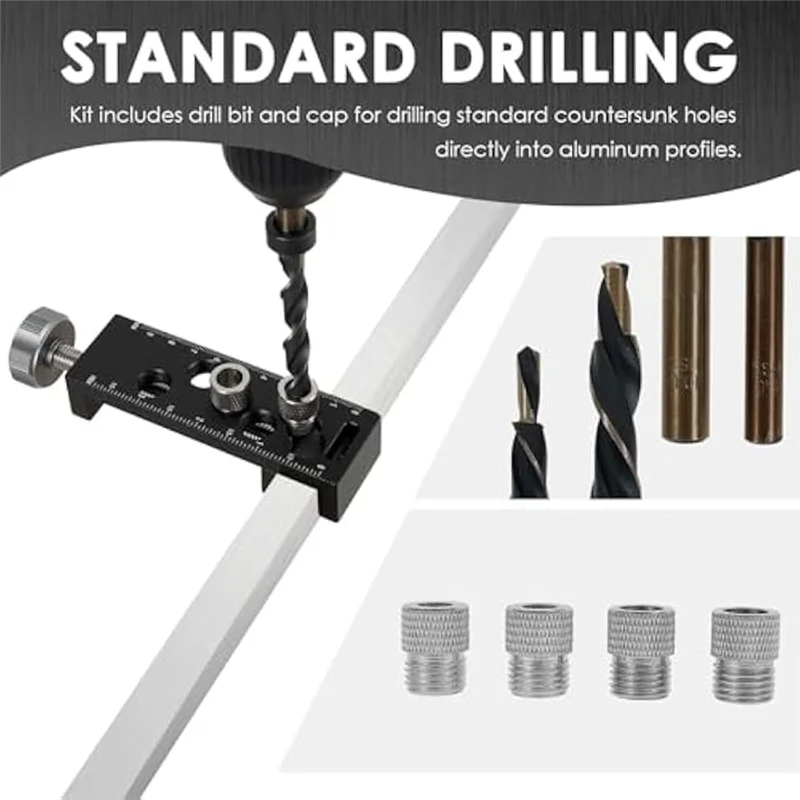 M11K-European Standard Aluminum Extrusion Profile For 2030 40 60 90 Drill Guide Access Hole Drill Jig For Aluminum Profile