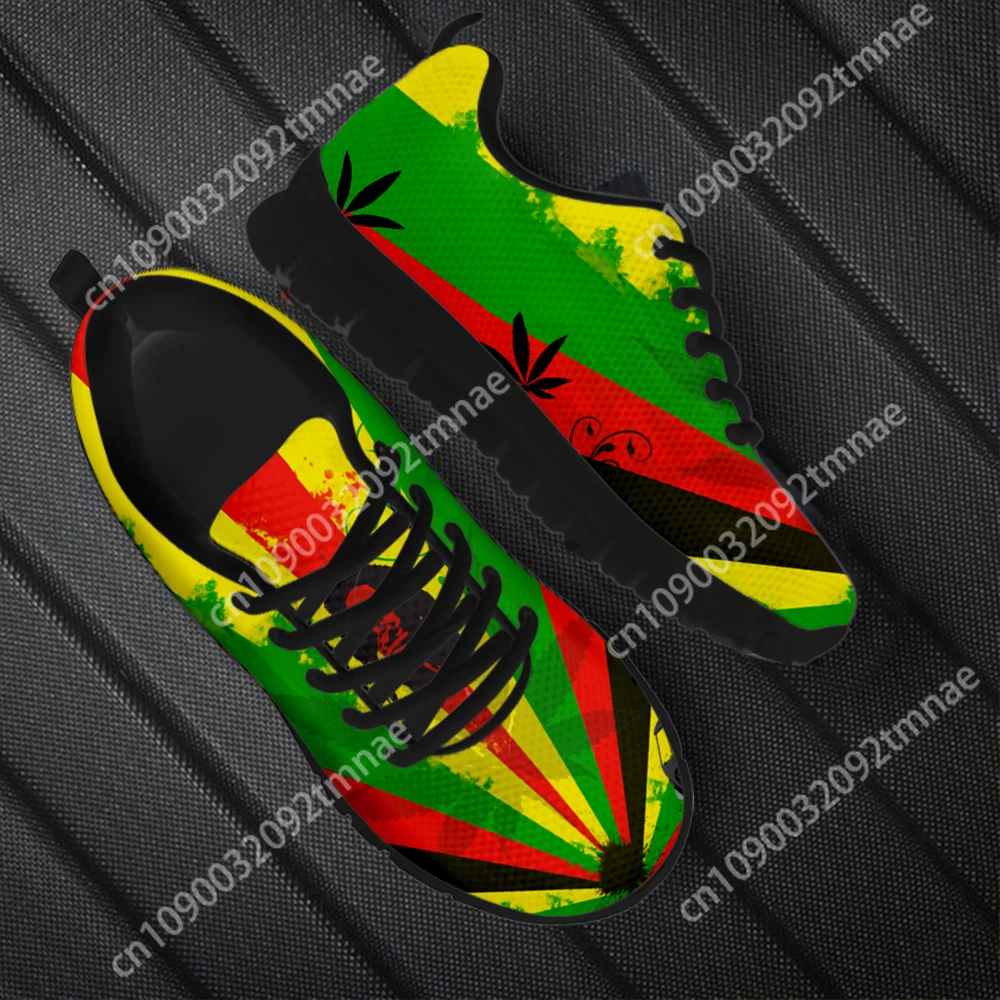 

Custom Bob Marley Reggae Printed Female Casual Flat Shoes Wear Resistant Ladies Running Snekaers Non-Slip Women Walking