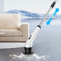 3-Speed Electric Cleaning Brush Telescopic Handle USB Rechargeable Cordless Scrubber for Bathroom Kitchen Tile Shower Deep Clean