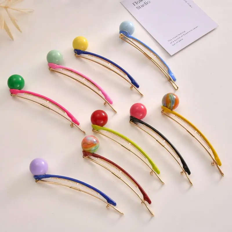 1Pc Creative Cute Lollipop Shape Ins Style Colorful Hairpin Women Personality Fashionable All-Match Acetate Hairpin