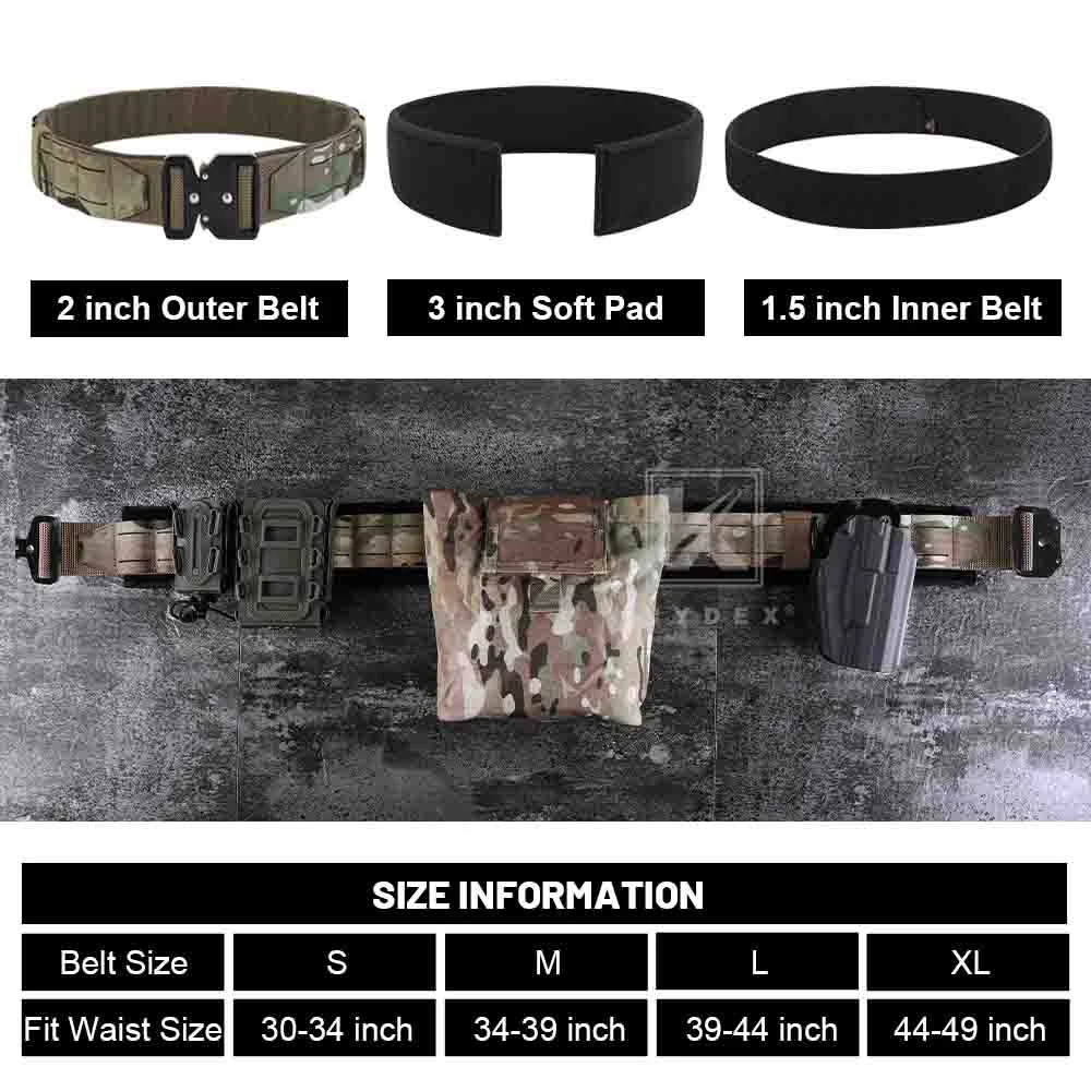 Krydex-男性用のクイックリリースタクティカルベルト、戦闘ベルト