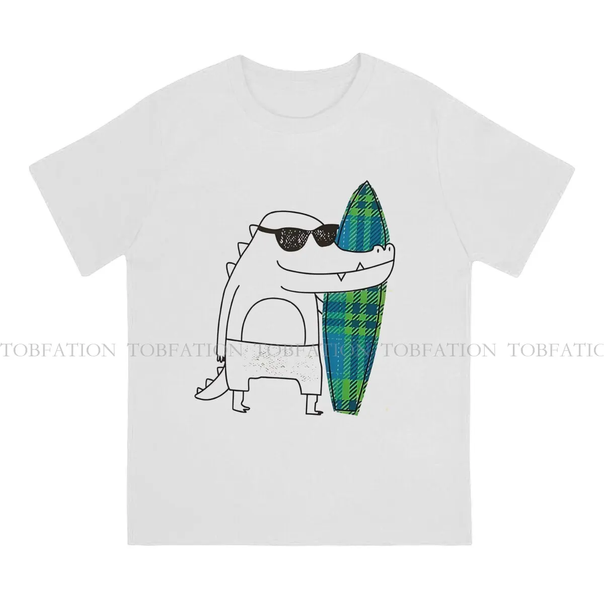 Surf Fashion TShirts Crocodile Wild Animal Male Graphic Pure Cotton T Shirt O Neck