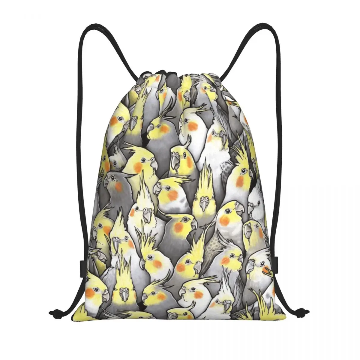 

Забавный рюкзак Cockatiels Galore на шнурке для женщин и мужчин, спортивный рюкзак для спортзала, складная тренировочная сумка с попугаем и птицами