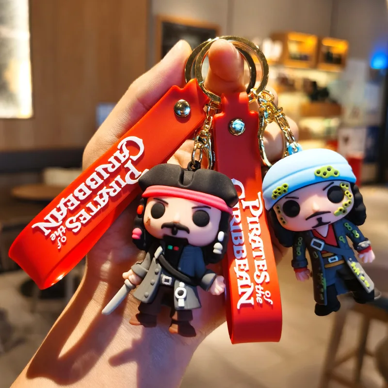 

Creative Cross-border Cartoon Caribbean Pirate Keychain Figurine Car Exquisite Soft Rubber Doll Personalized Gifts Y2k Fashion