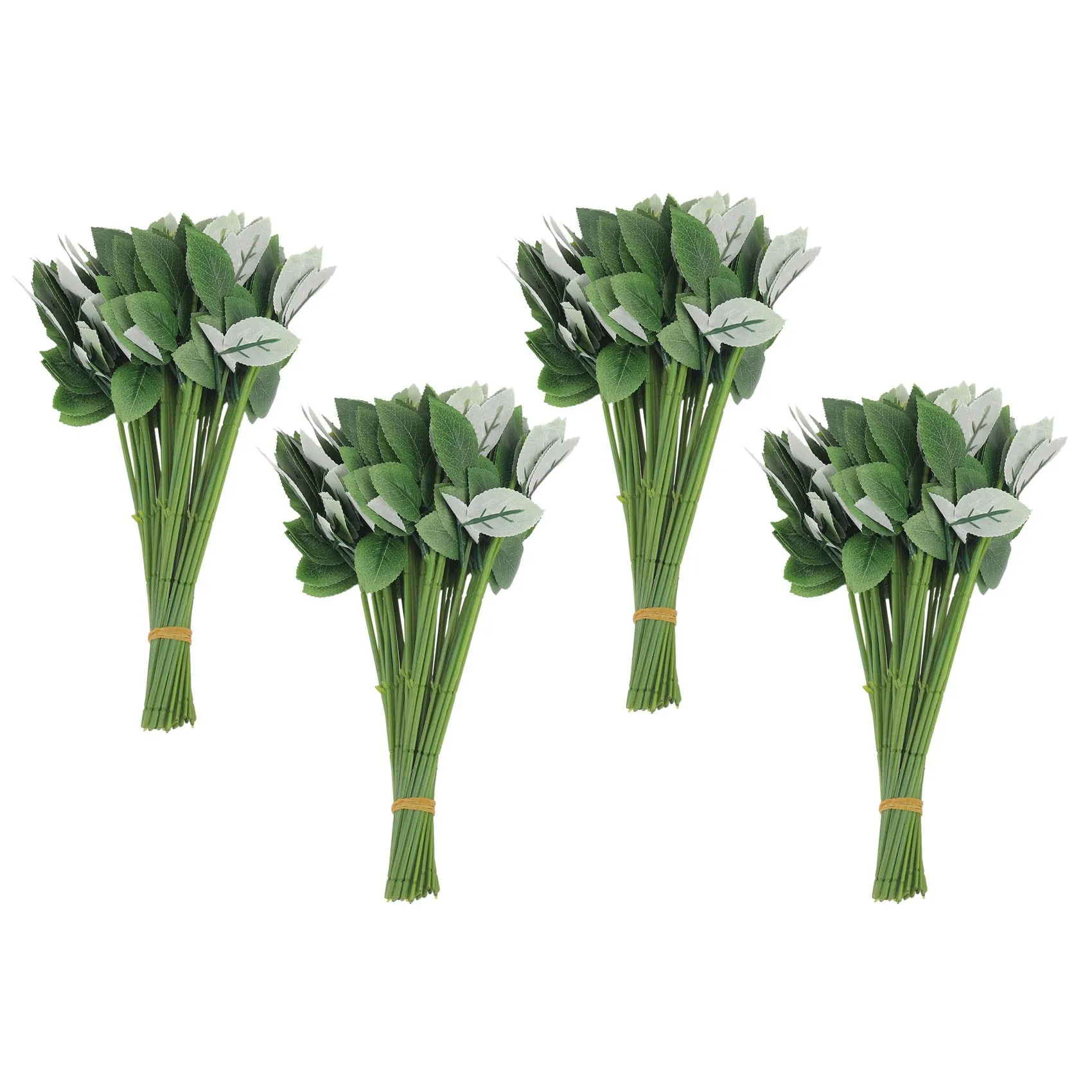 

ABRE-200Pcs Artificial Fake Rose Flower Stems For DIY Handmade Bouquet Flower Leaf Vein Wedding Home Decoration