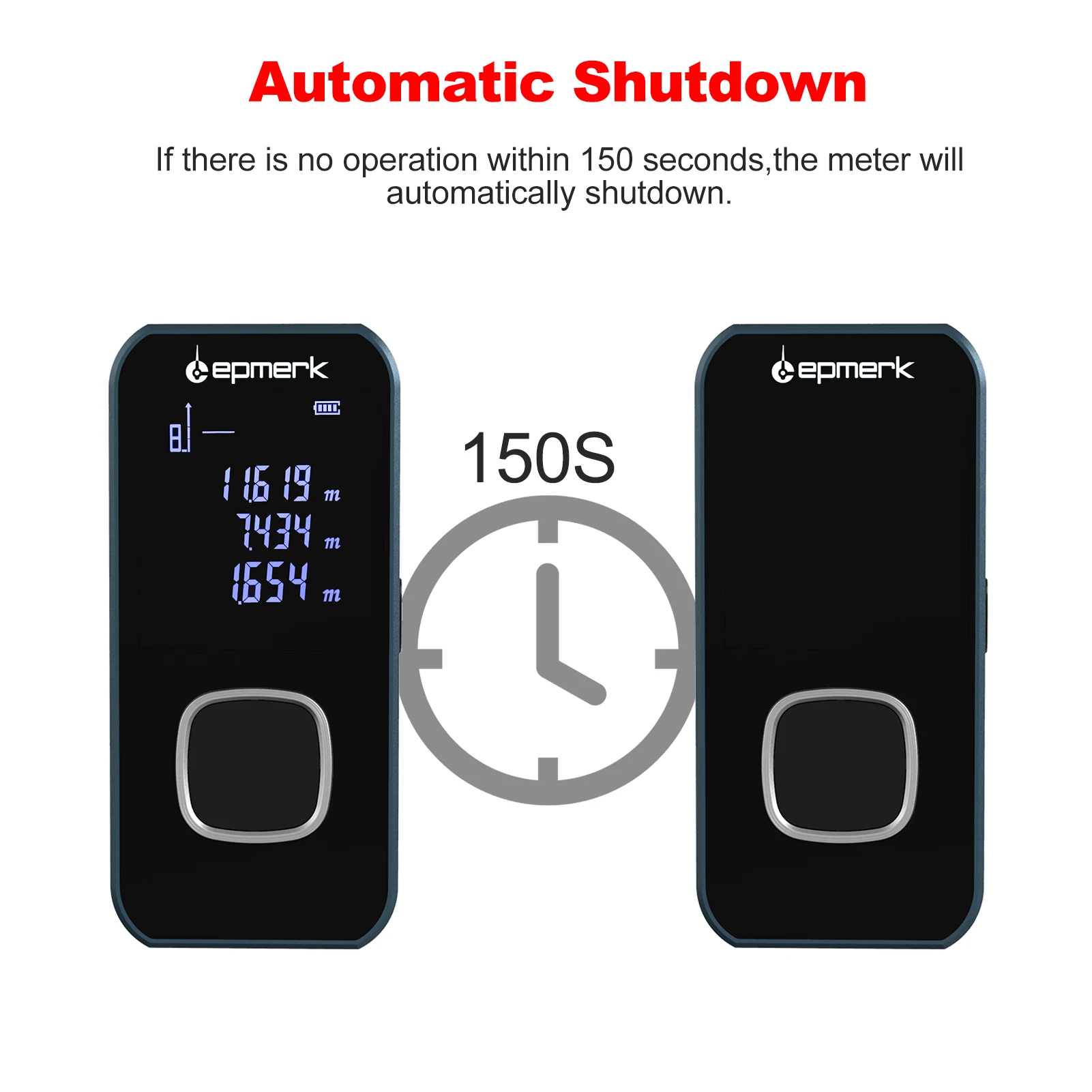 Lepmerk 196ft/60m قياس ليزر صغير ليزر رقمي مقياس مسافات الليزر أداة قياس المدى مكتشف مع شاشة LCD بإضاءة خلفية #4