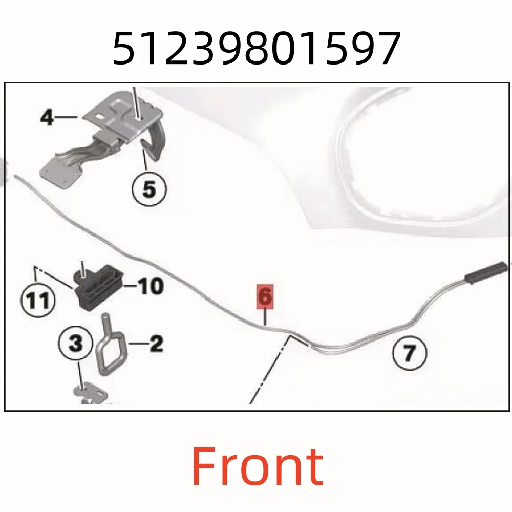 Car Engine Hood Bonnet Lock Front Release Cable Wire For BMW Mini PACEMAN R61 2011-2015 Countryman R60 2009-2016 51239801597