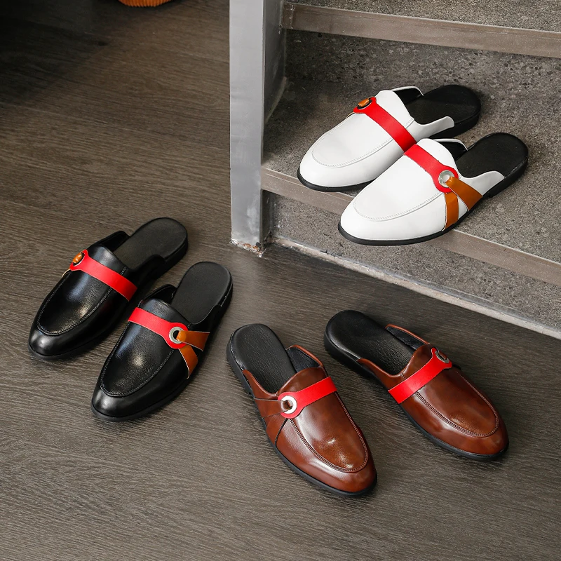 Fashionable Men Slippers European American Casual One-step Comfortable Business Brand Shoes British Gentleman Slippers Men