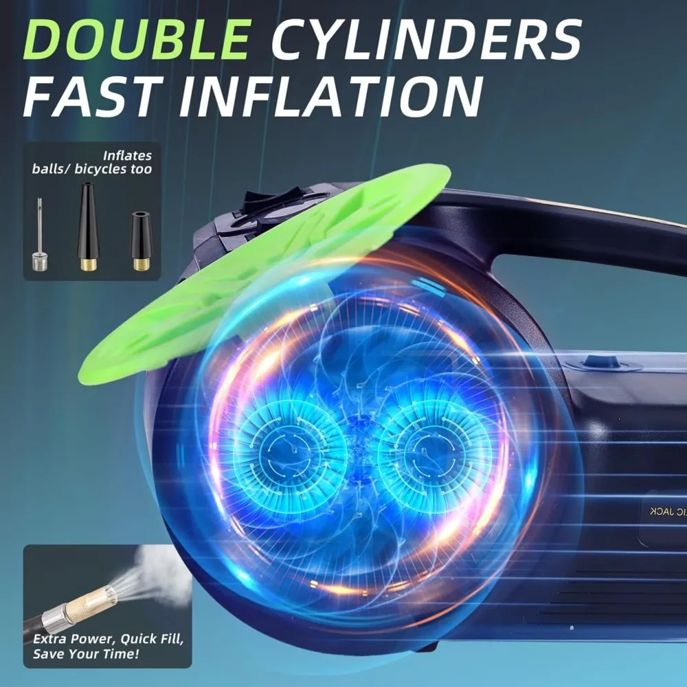 12V Portable Electric Hydraulic Car Jack Kit with 5 Ton Capacity, 20.9 Inch Lift Range, Impact Wrench, and Tire Inflator