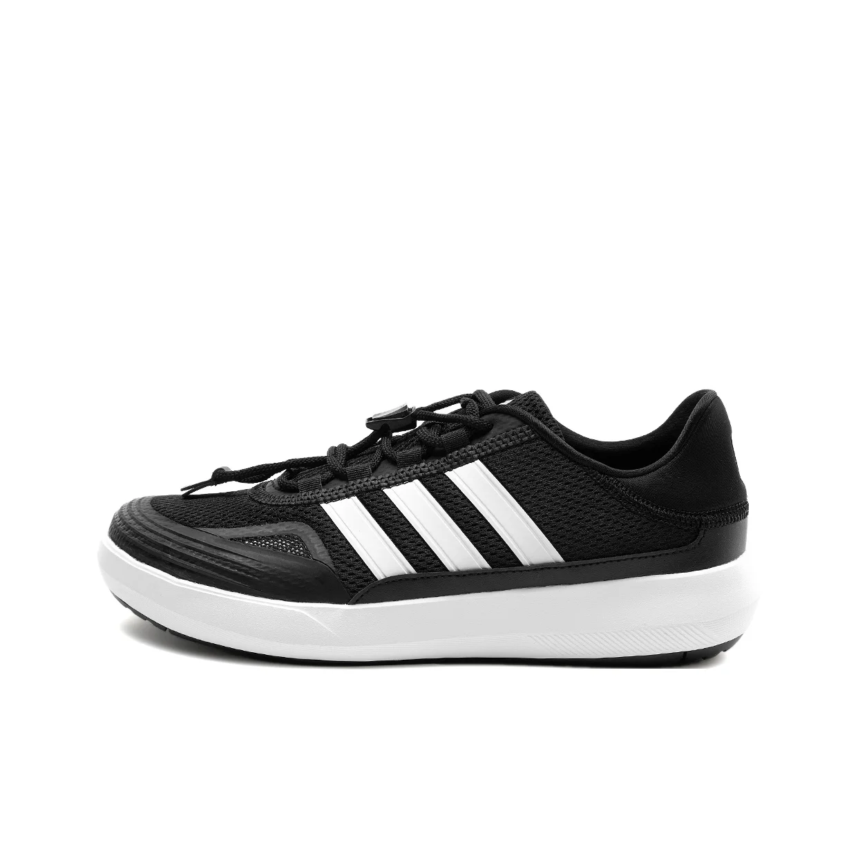 Adidas ROAMBOAT PU, Textile, Synthetic Leather Abrasion Resistant Breathable Low top Outdoor Shoes Unisex Black KH8245