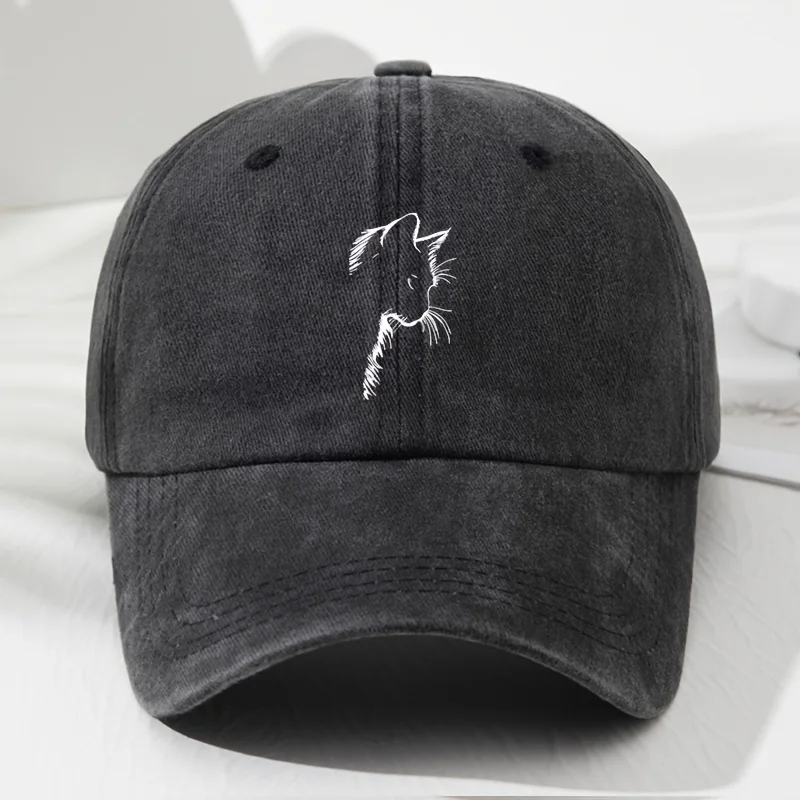 

Unisex Vintage Cat Ear Baseball Cap, Trendy And Versatile, Comfortable And Breathable, Sun-Protective Hat for Outdoor Sports, Ad