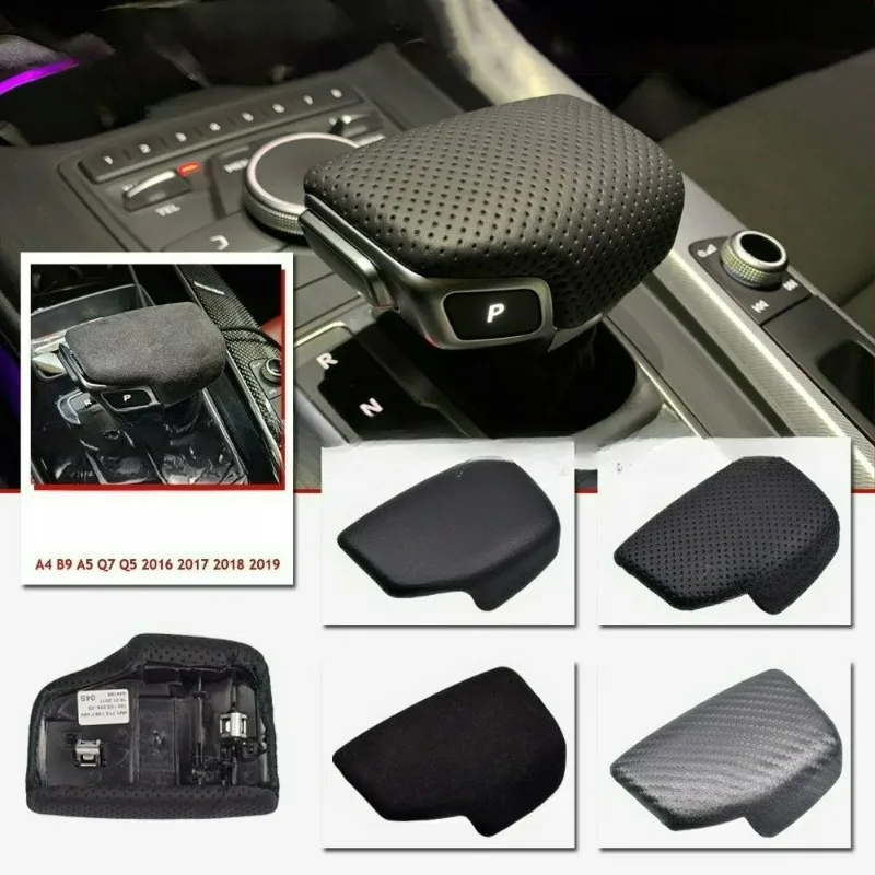 

New for Audi A4 B9 A5 Q7 4M1 713 139F Q5 2016-2019 Black Perforated Leather Selector Lever Handle Gear Shift Knob Handball Cover