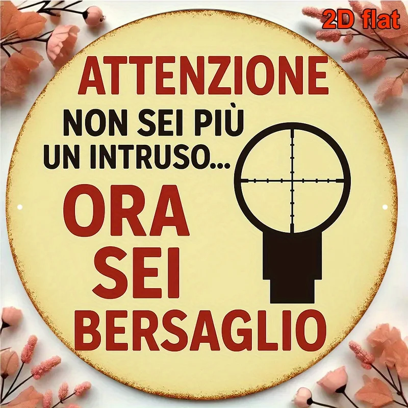 2D Flat Italian Language Warning Sign | 