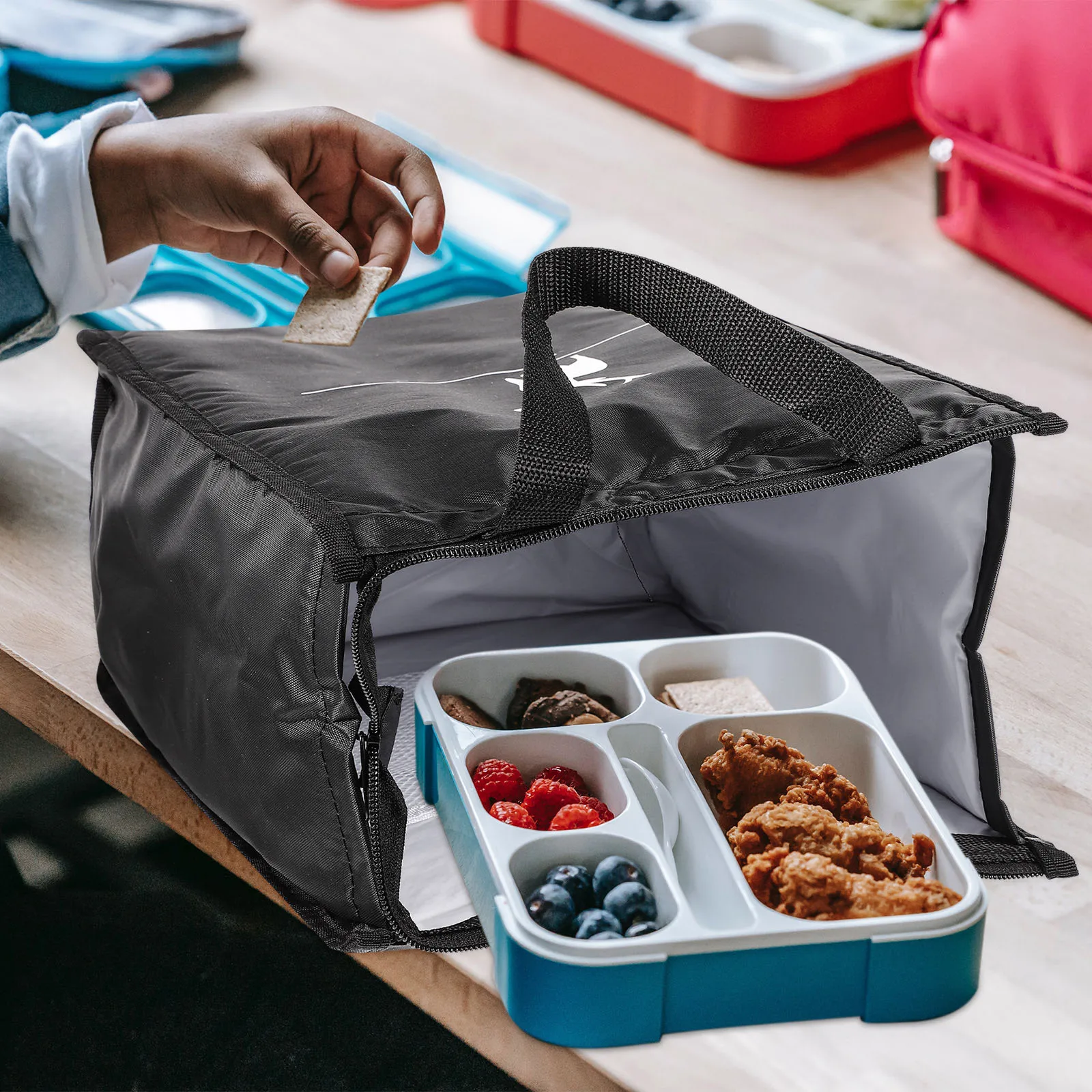 معزول بينتو صندوق أكسفورد القماش الحراري حقيبة غداء المحمولة الغذاء الناقل للنزهة التخييم تخزين بينتو صندوق حقيبة الغداء