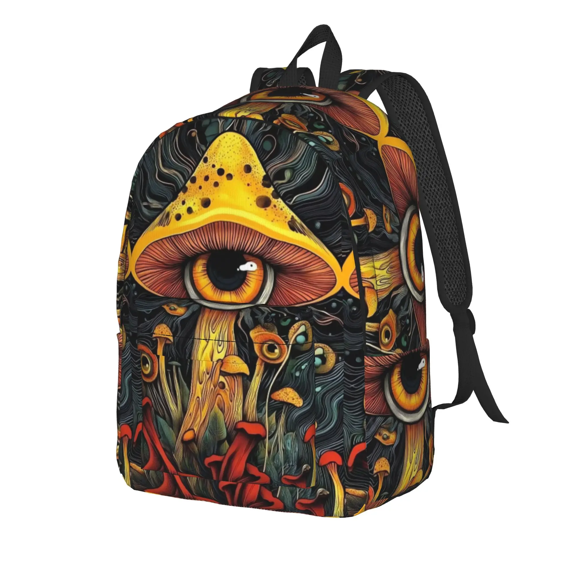 Trippy Magic Mushroom Backpack  Aesthetic Backpacks Student Travel Large School Bags High Quality Rucksack