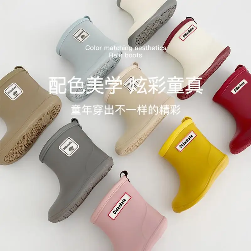 Boy Girl Mid-calf Waterproof Rain Boot Kid All Seasons Baby Non-slip Soft Sole Rubber boot Children Outdoor Casual Water Shoes