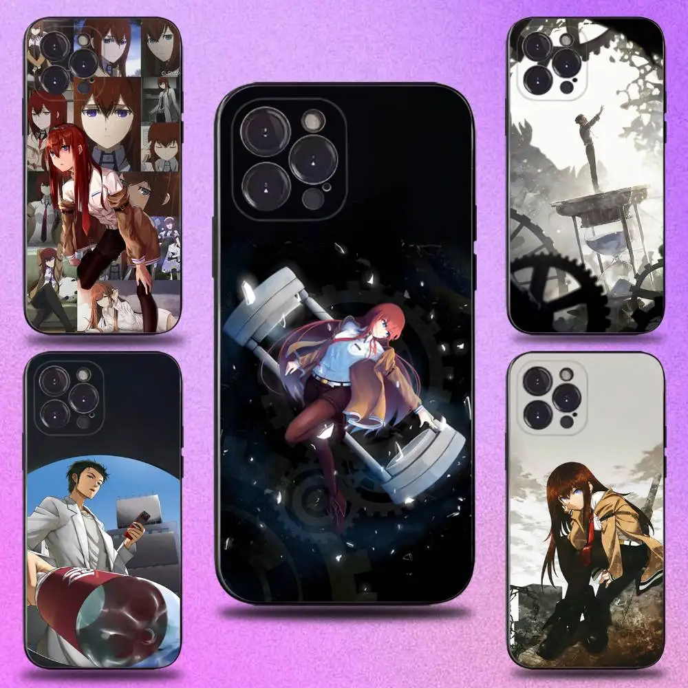 

Steins Gate Okabe Anime Phone Case For iPhone 16,15,14,13,12,11 Plus,Pro Max,XS,X,XR,SE,Mini,8,7,Soft Silicone Black Cover