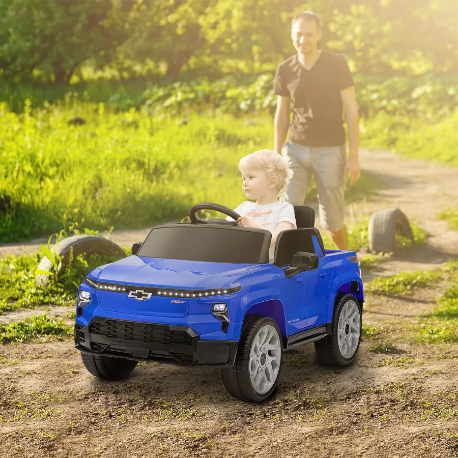 12V Ride on Truck Chevrolet Silverado EV RST Licensed Electric Car with Parent Remote Control Back Storage Spring Suspension So