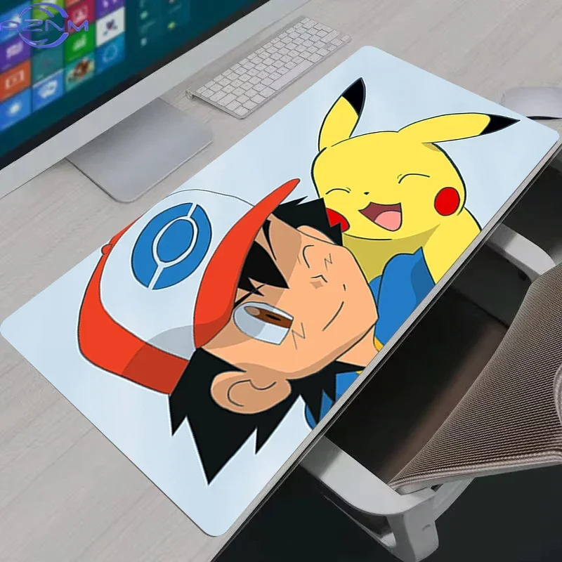 Anime Pokemon Trainers Cherry Blossom Scene Rubber Mouse Pad Non Slip Gaming Desk Mat for Computer Desktop Decor