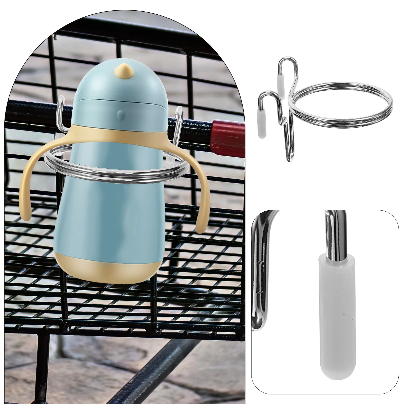 Cup Holder Coffee Cups Shopping Cart for Hanging Grocery Organizer Drink Portable Baby