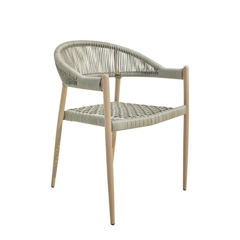 Weatherproof PE Rattan Outdoor Dining Set Aluminum Frame Patio Table Chair With Carbon Steel Table Top For Cafe Garden Balcony