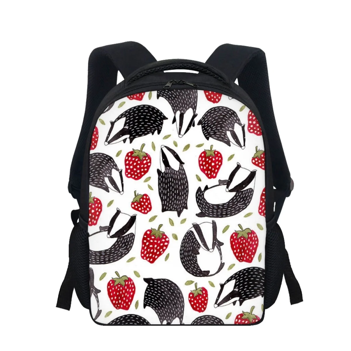 Cute Strawberry Print School Bags For University Student Girls Women  Men School Bag High Capacity Teen School Backpack Bookbag