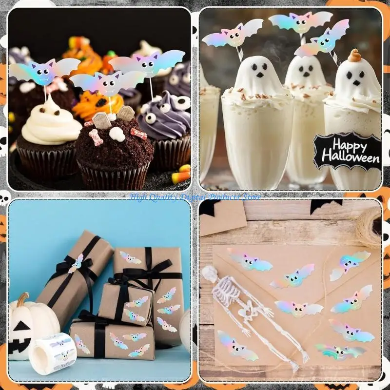 U2JE再利用可能なバットステッカーハロウィーンパーティー装飾バルクペーパーステッカークラフトプロジェクト