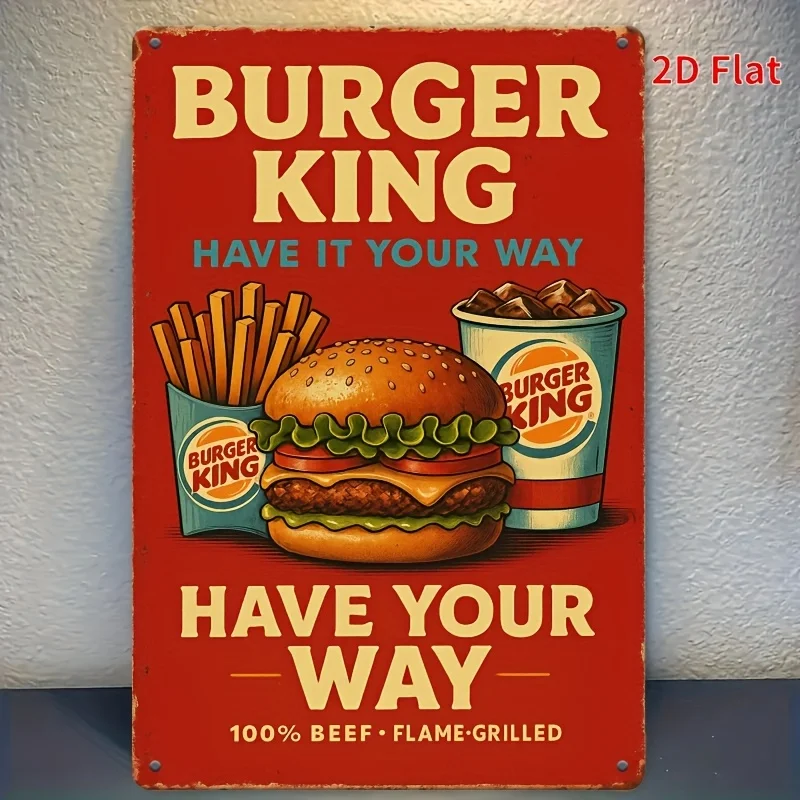 Vintage Metal Wall Art Sign -   Retro Plaque with 