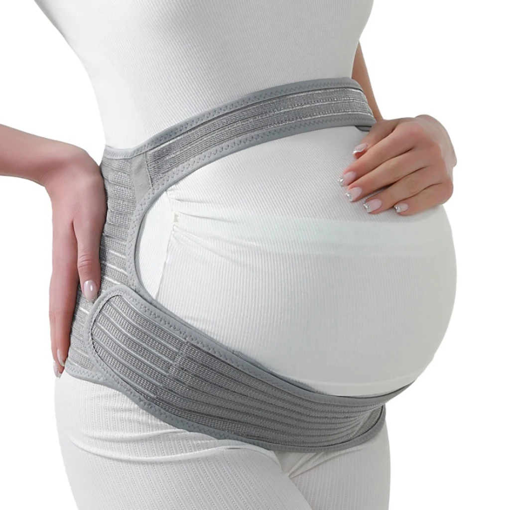 Pregnancy Belly Support Band, Adjustable Maternity Belt with Back Stays, Breathable Abdominal Brace for Back Pain Relief