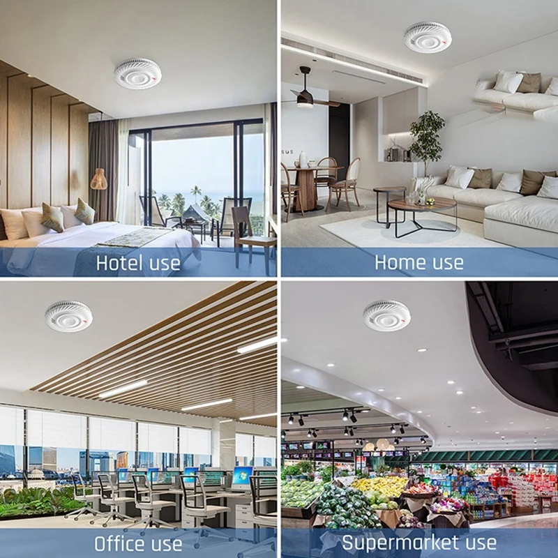 Built-In 10 Year Battery Smoke Detector Wifi Function Tuya Smart Home Parlor Child Room Kitchen Shop Fire Alarm Sensor