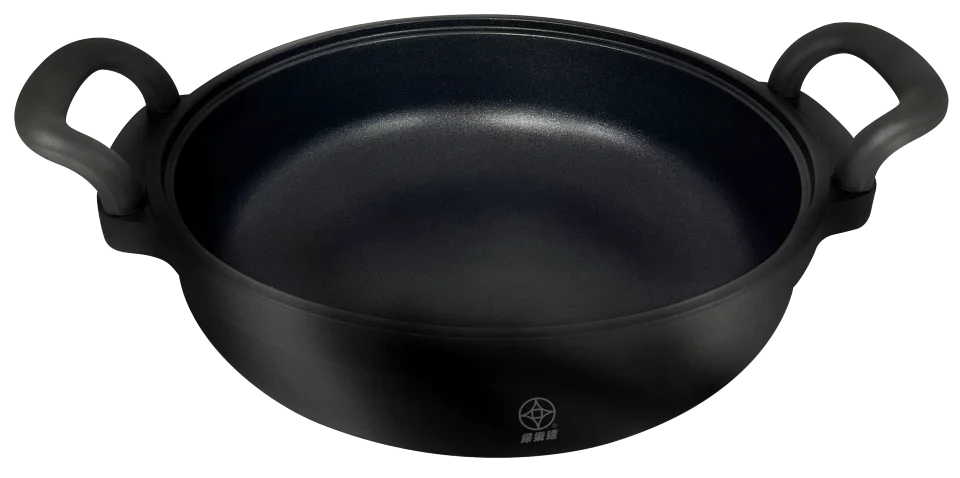 Non Stick Cookware 32cm Bamboo Charcoal Wok with Anti-Scald Pot Handle and Silicone Spatula