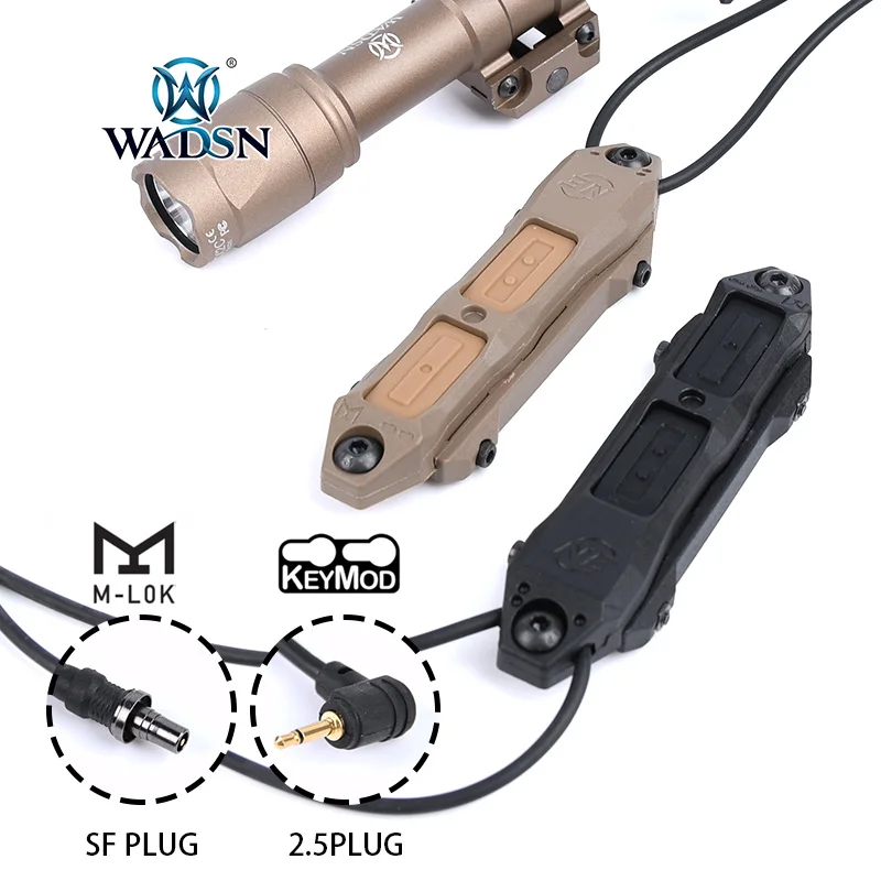 WADSN Augmented Remote dual switch Pressure for DBAL A2 PEQ15 NGAL Laser/Surefir M300 M600 Tactical Flashlight Weponlight Button