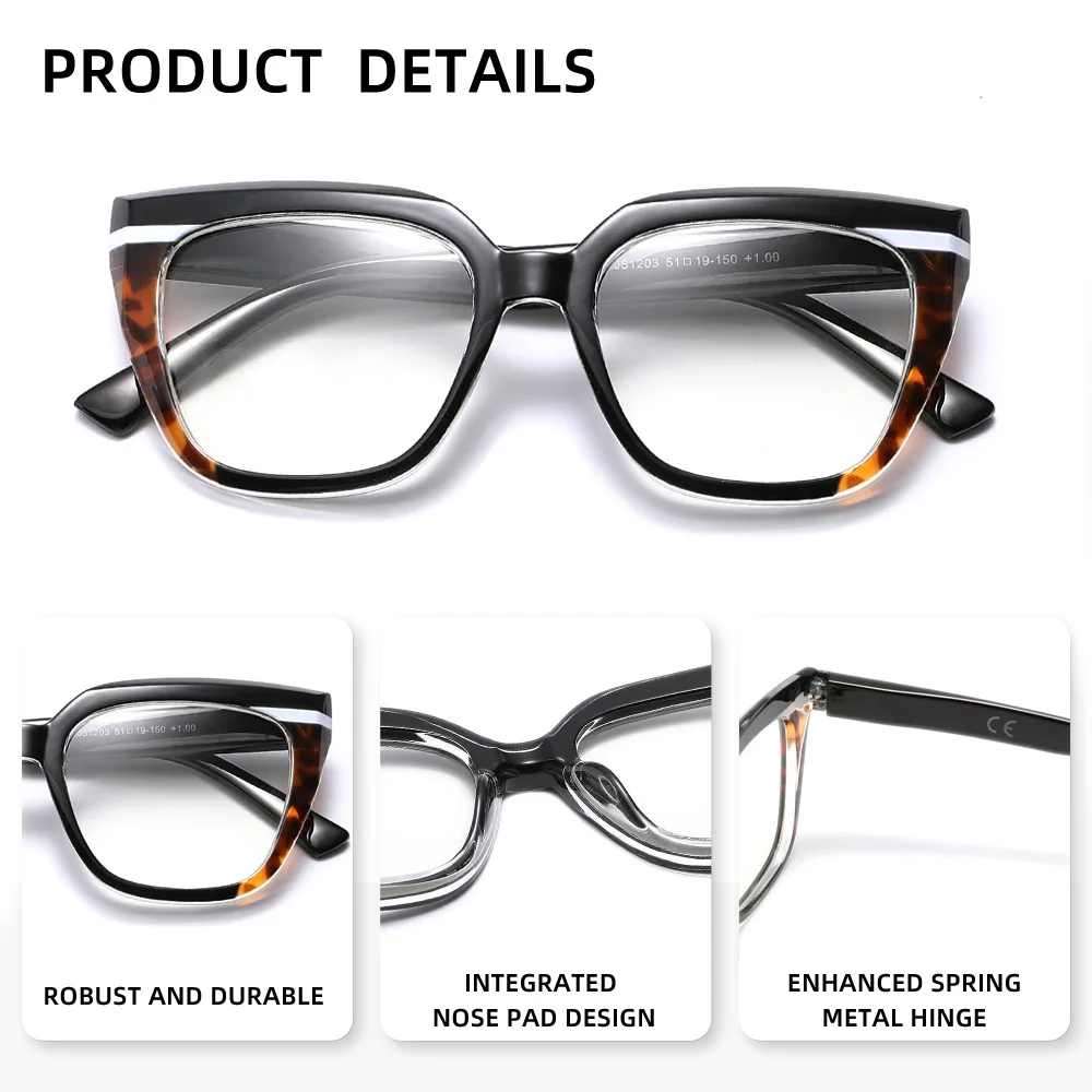 KINGSEVEN Trendy Lesebrille Quadratischen Rahmen Frauen Männer Hyperopie Optische Linsen + 1,0 ~ + 3,5 Cat Eye Damen Rezept brillen