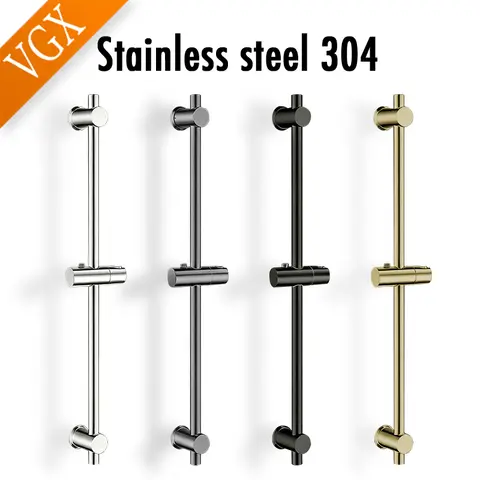 VGX Gold Shower Lift Rod Stainless Steel Bath Sliding Bar Wall Mounted Adjustable Rail Slide Bar Bathroom Accessories Black