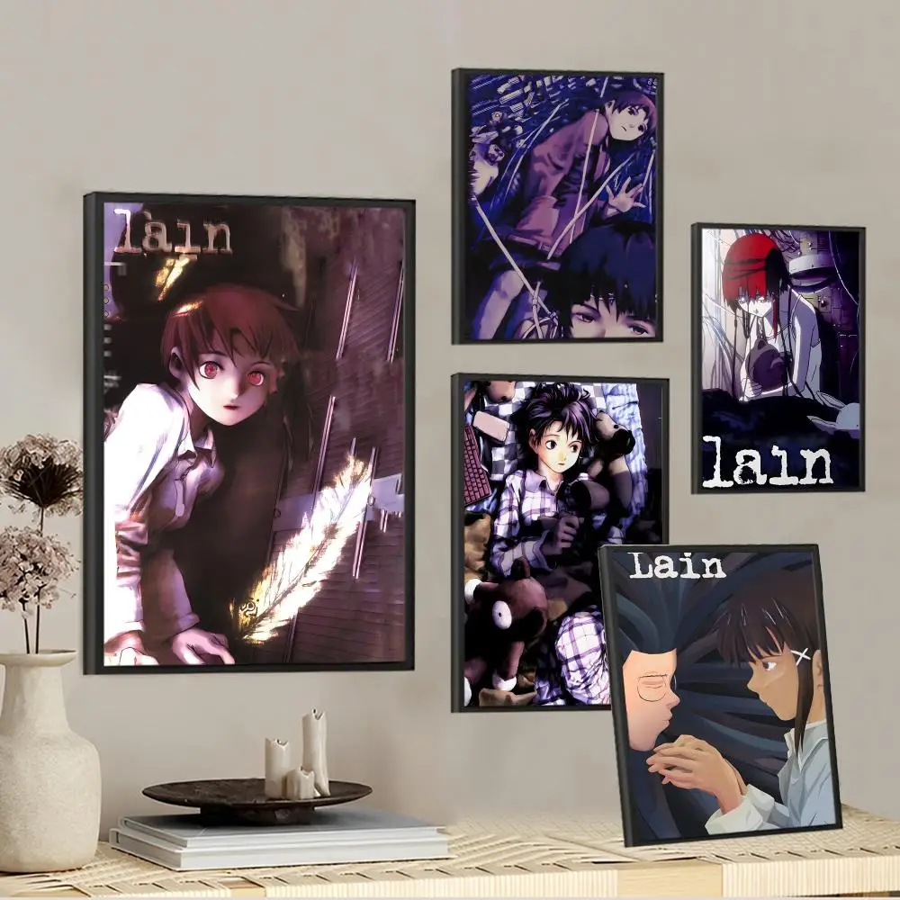 

Lain Anime Movie Poster Self-adhesive Art Poster Whitepaper Prints Posters Artwork Aesthetic Art Wall Painting