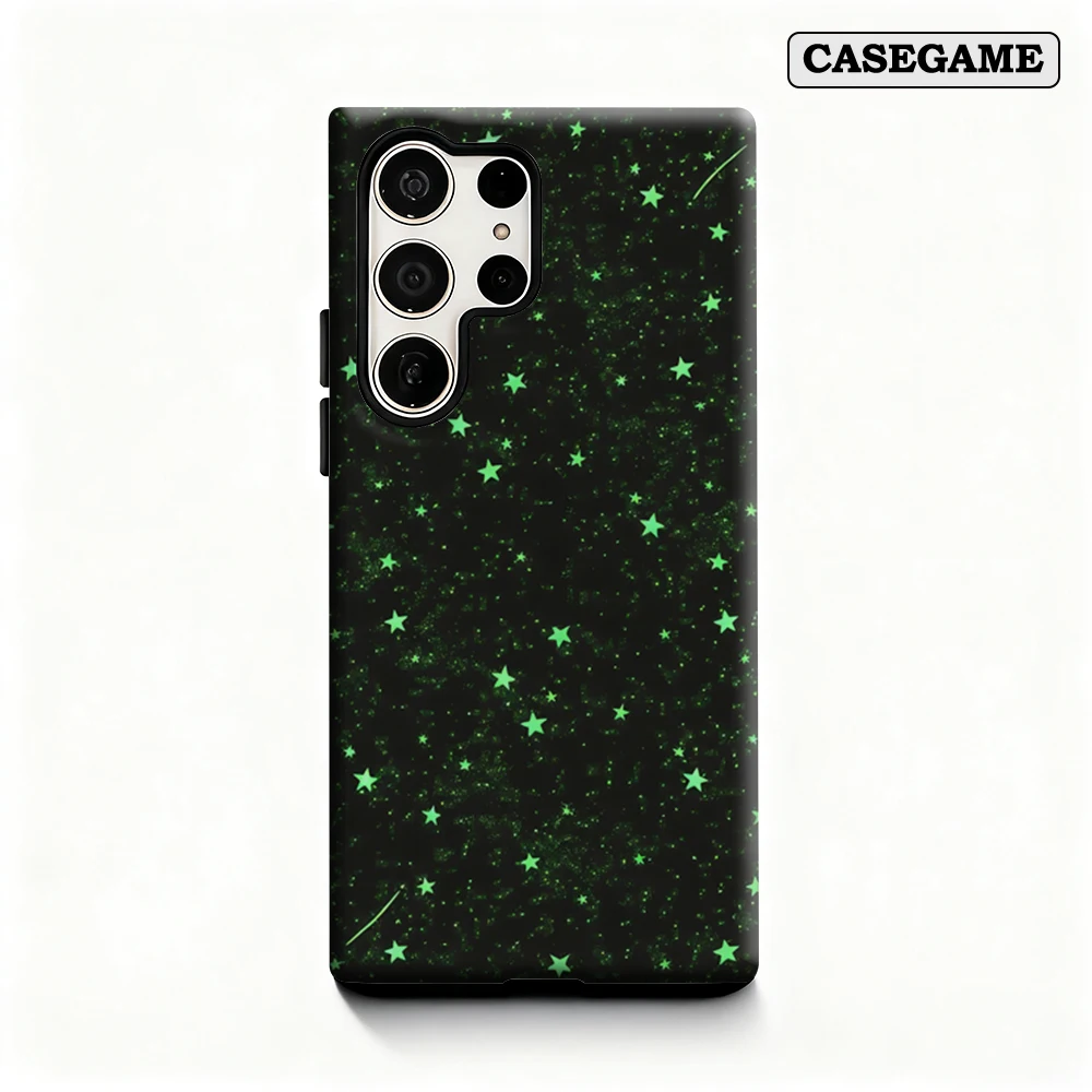 Casegame Phone Case for Samsung Galaxy S25 S26 Ultra S24 S23 Ultra Plus Shockproof Double Layer Glow Star Night Cover