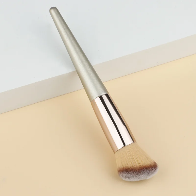 Brosse de Contour à poignée unique, brosse à poudre libre, brosse de fond de teint, brosse de maquillage douce pour débutant, en Stock