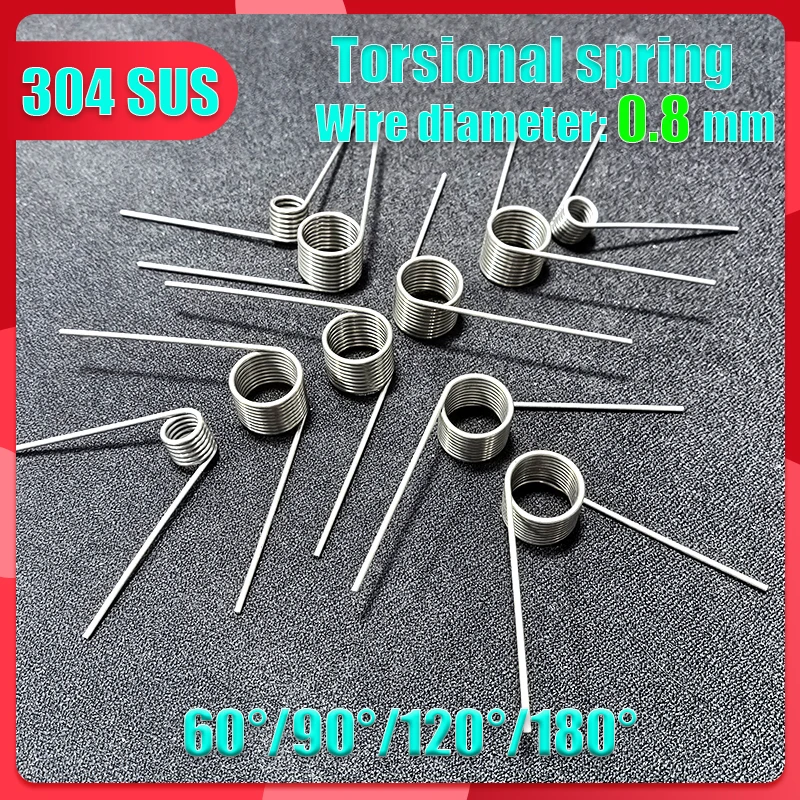0,8 mm Drahtdurchmesser Präzisions-Torsionsfeder Hochfeste V-förmige Feder kann individuell angepasst werden 60 ° /90 ° /120 ° /180 °