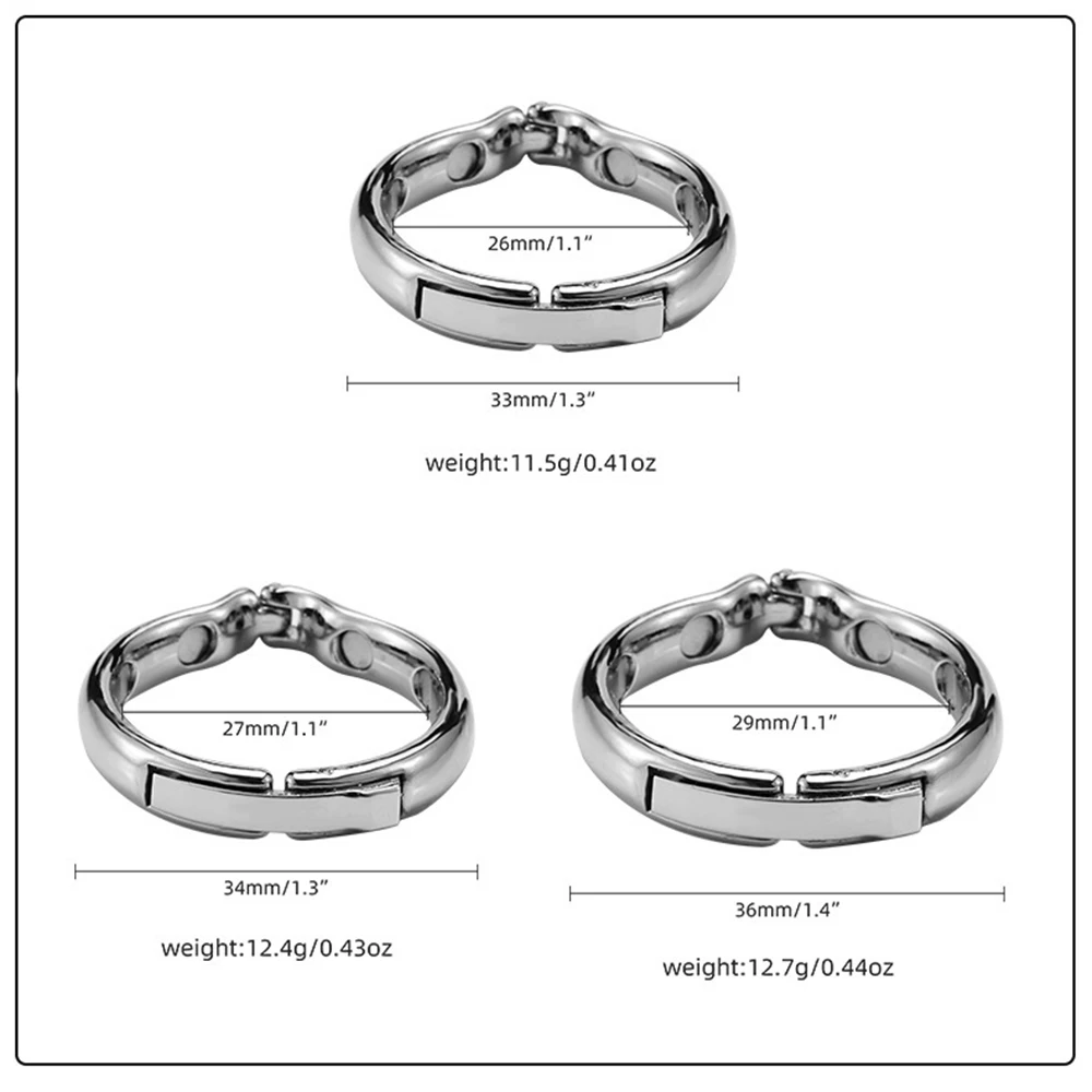 3pcs Metal Penis Cock Ring Male Stainless Steel Penis Ring Delay Ejaculation Scrotum Binding anillos para hombre Sex Toy For Men