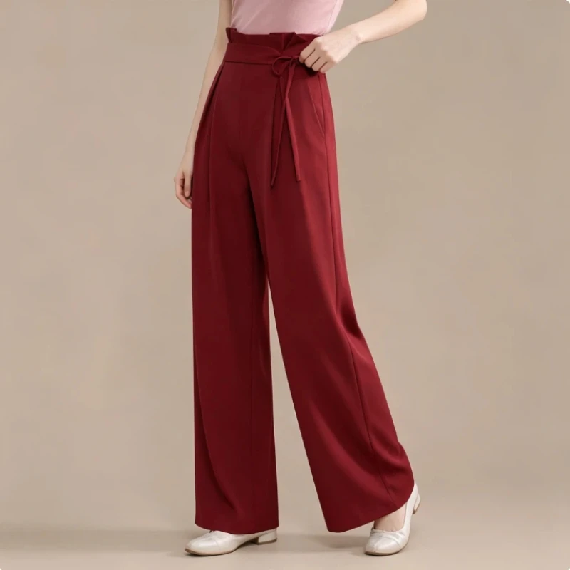 

Modern Dance Pants Women's New National Standard Dance Flower Bud Pants Ballroom Dance Latin Pants High Waist
