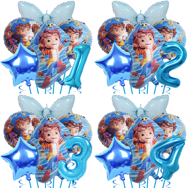 Santiago of the Seas Foil Balloons Set Happy Birthday Party Decoration Santiago Theme Baby Shower Accessories Globlos Kit Decor