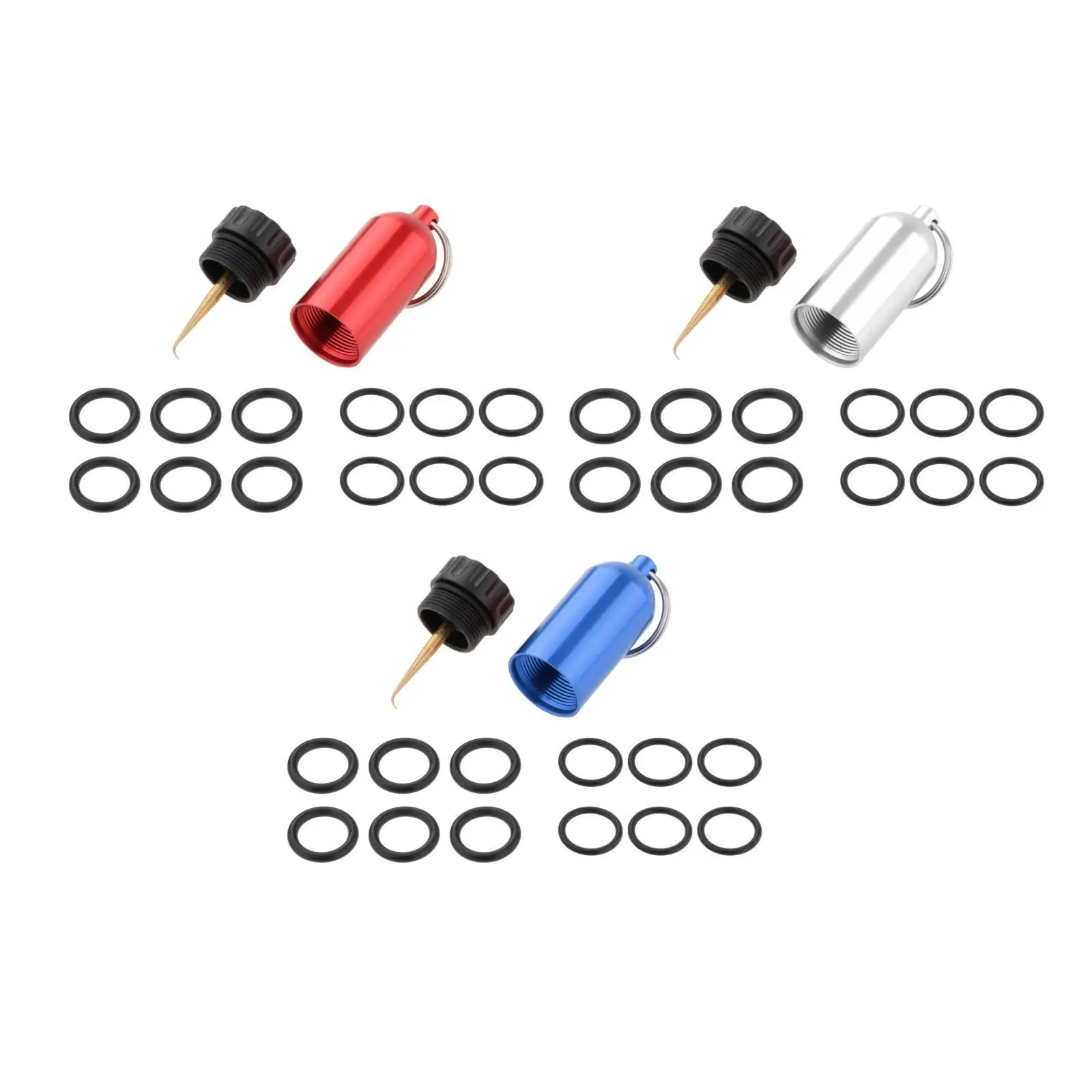 Scuba Diving Mini Tank with Key Ring Aluminum Alloy Cylinder Spare O-rings for Outdoor Diving Bottle
